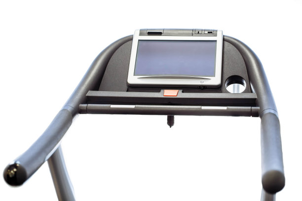 特写跑步机在白色孤立。图片下载