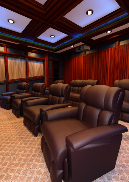 3D插图家庭影院图片下载