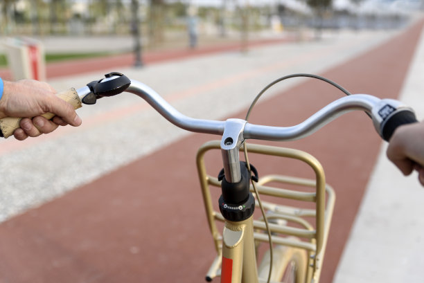 骑自行车穿过公园图片下载