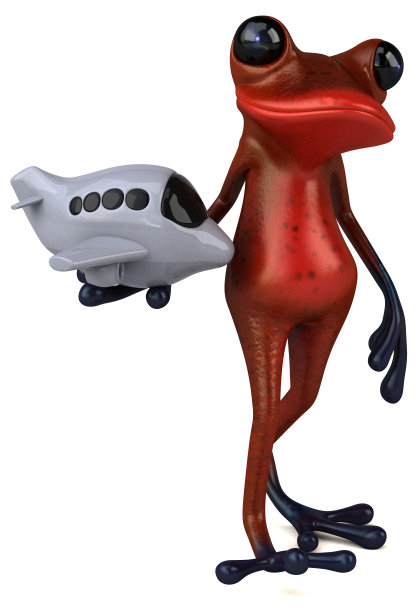 有趣的红色青蛙- 3D插图图片下载