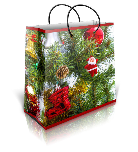 圣诞树上的购物袋图片下载