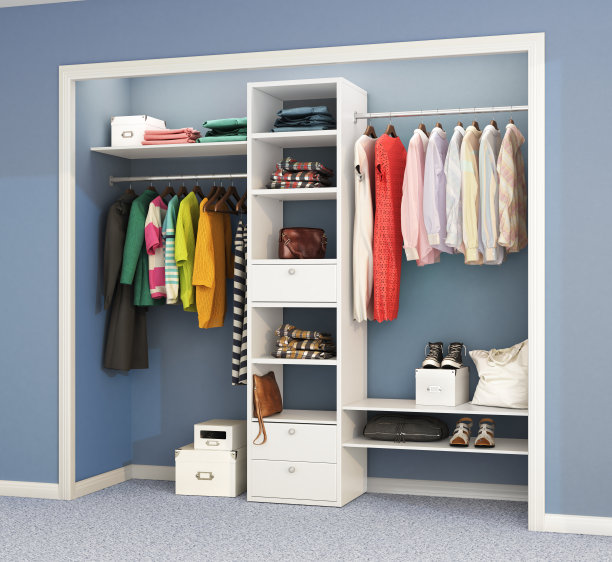 门手风琴。带滑动门的衣柜。三维演示图片下载