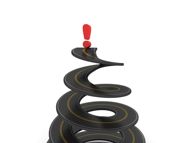 螺旋路与感叹号- 3D渲染图片下载