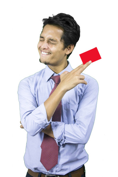 年轻的商人展示他的名片。图片下载