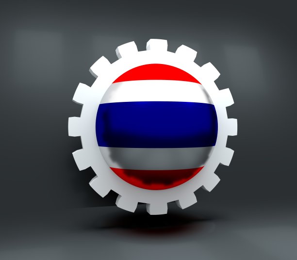 齿轮与国旗图片下载