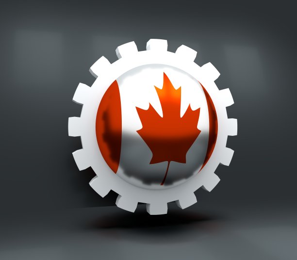 齿轮与国旗图片下载