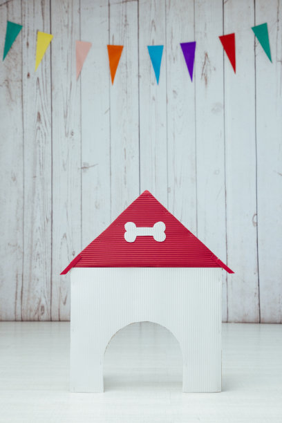 纸做的垂直狗屋图片下载