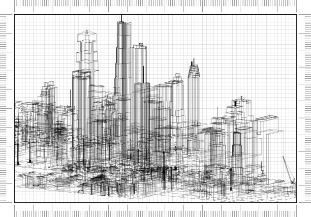 城市概念建筑师蓝图图片下载