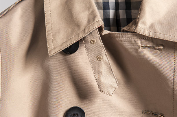 米色外套领口细节特写图片下载