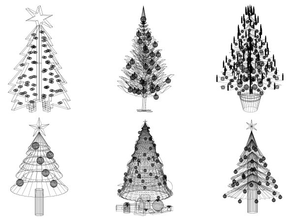 圣诞树蓝图-孤立图片下载