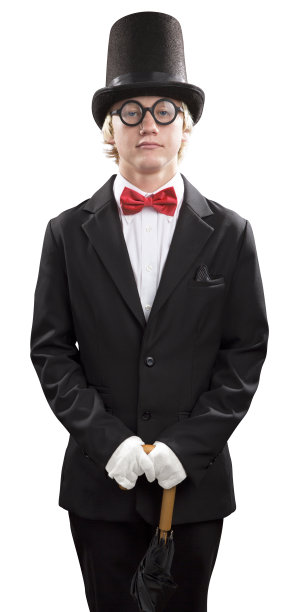 穿着西装拿着伞的男孩图片下载