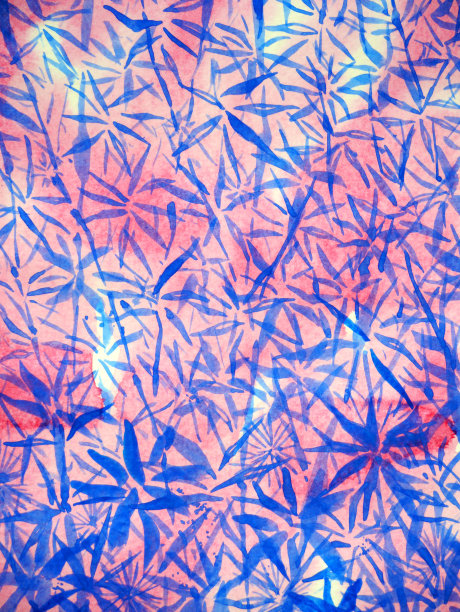 竹叶图案水彩画插图手绘图片下载