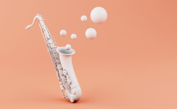 3 d白色萨克斯图片下载