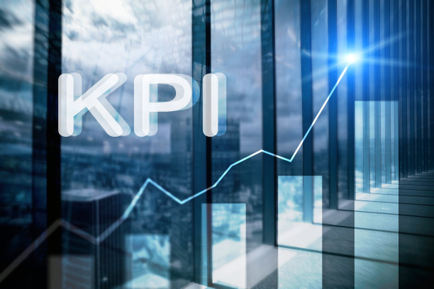 关键性能指标图上模糊的背景。图片下载