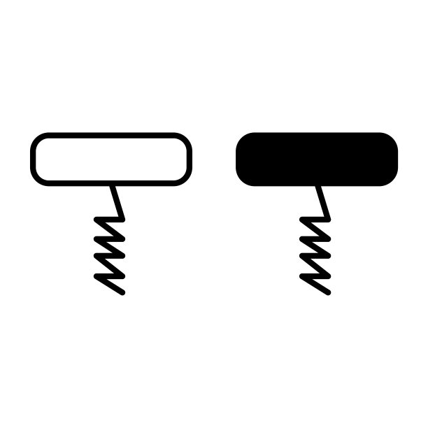 螺旋线和字形图标。开瓶器矢量插图孤立在白色。葡萄酒开瓶器轮廓风格设计，设计为web和应用程序。Eps 10。图片下载