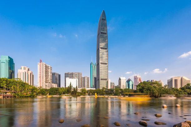 中国广州深圳的城市天际线图片下载