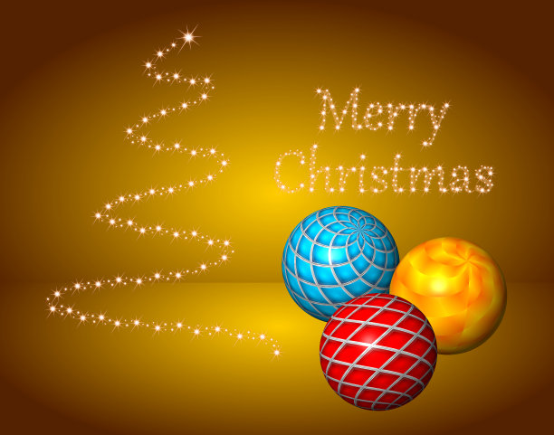 圣诞贺卡圣诞快乐与圣诞树- 3D插图图片下载