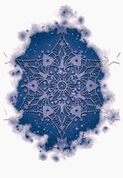 抽象雪花曼荼罗图形背景图片下载