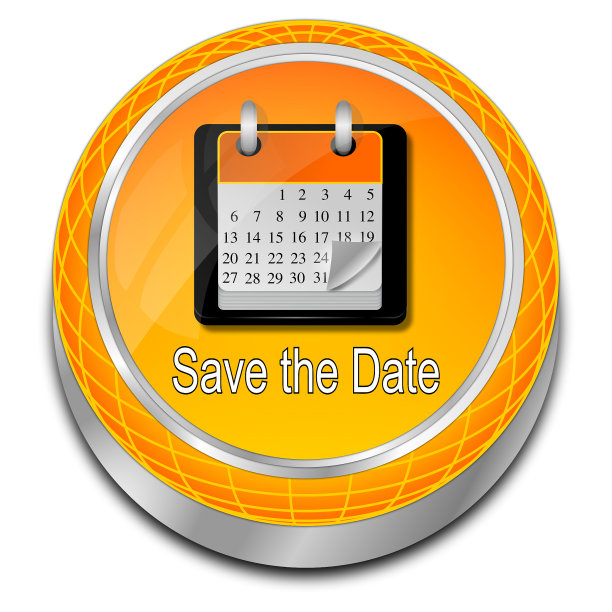 保存日期按钮- 3D插图图片下载