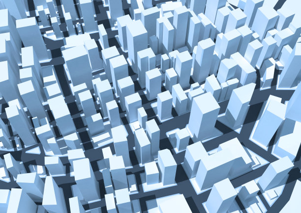 抽象的三维城市景观。图片下载