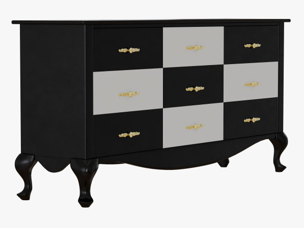 黑色和白色的五斗橱图片下载
