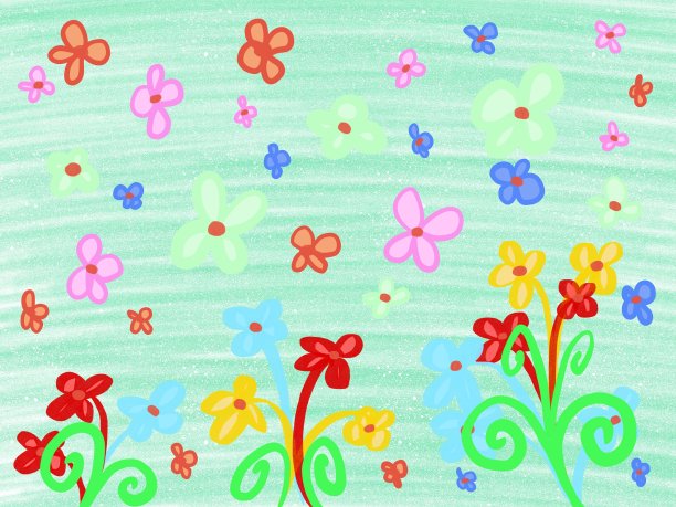 抽象的背景与花卉形状的插图图片下载