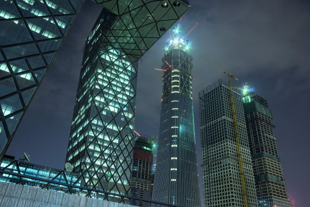 冬天的北京摩天大楼图片下载