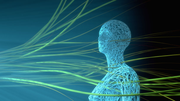3 d渲染。人类cyborg头图片下载