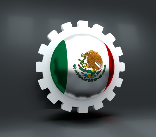 齿轮与国旗图片下载