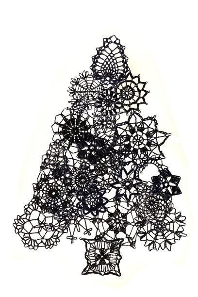 圣诞树上飘着雪花图片下载