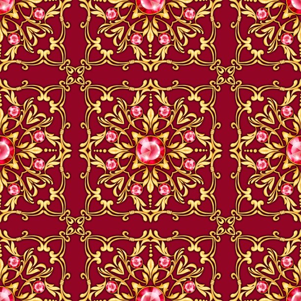 无缝豪华模式与宝石图片下载