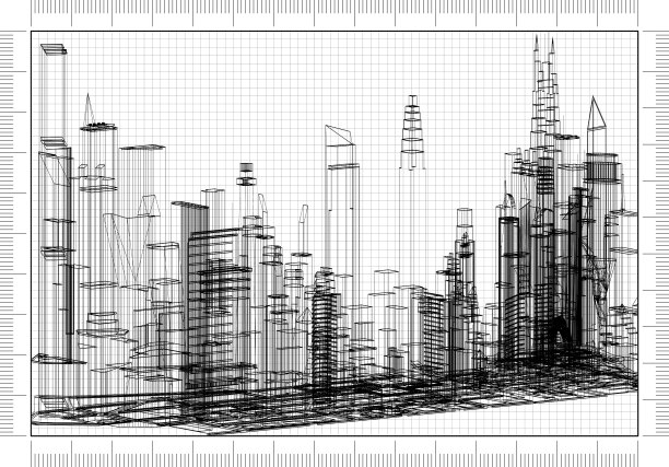 城市概念建筑师蓝图图片下载