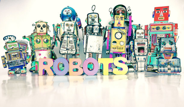 有文字的机器人大家庭图片下载