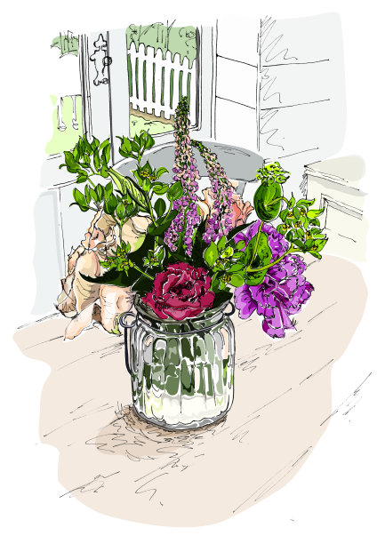 鲜花花束的布置图片下载