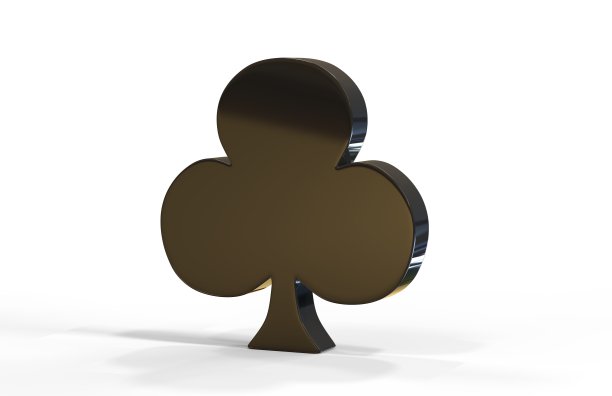 俱乐部的3D形状在孤立的白色背景，3D插图图片下载