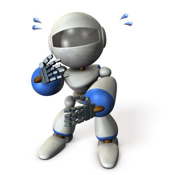 惊喜，可爱的机器人。他抬头看着我。图片下载