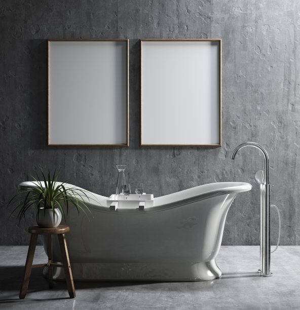 模拟海报框架在种族浴室图片下载