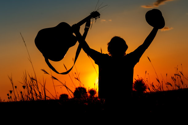 音乐家剪影图片下载