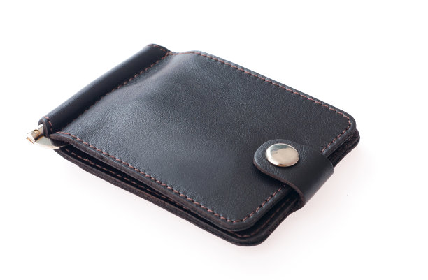 钱包孤立的白色背景。名片夹平放图片下载