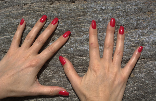 漂亮的手在岩石上图片下载