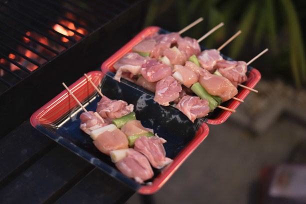 日本烧烤烤鸡肉串图片下载