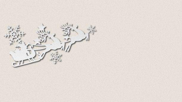 圣诞老人和驯鹿的剪纸图片下载