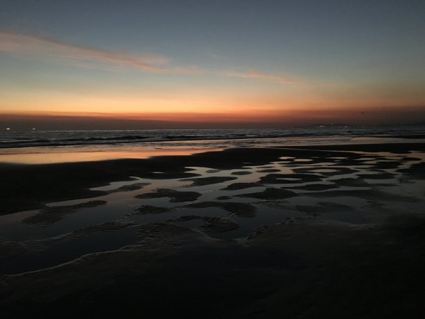 美丽的海滩日落在伍尔希火图片下载