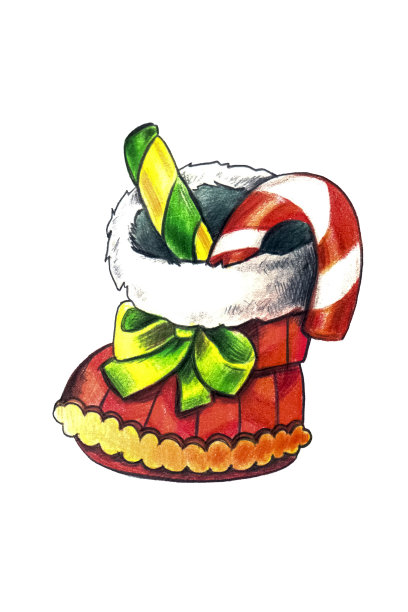 圣诞礼物用的红靴子图片下载