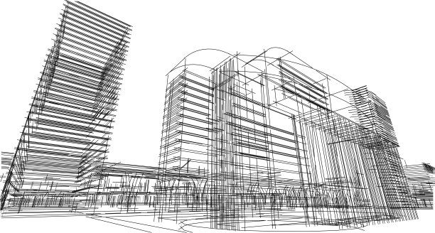抽象建筑效果图、城市景观、三维效果图。图片下载