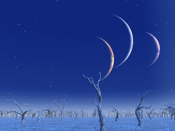 三个行星升起在死亡之地图片下载