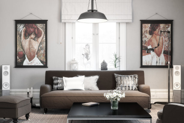 经典vs.现代-客厅家具和装饰图片下载