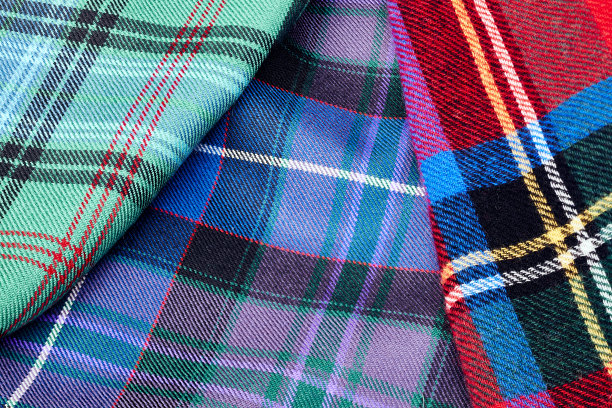苏格兰格子呢的特写图片下载