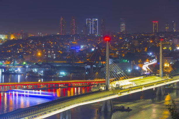 İstanbul晚上的城市图片下载