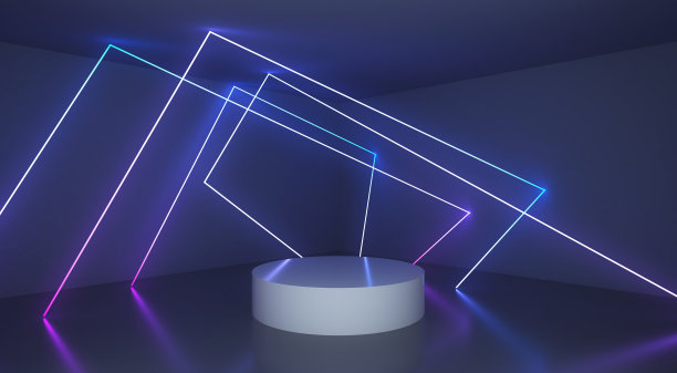 抽象的背景与发光的光线在最小的设计。图片下载